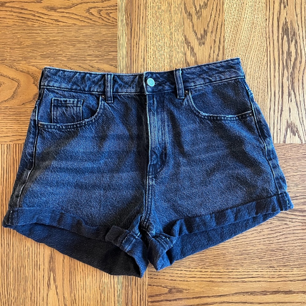Pacsun High Rise Mom Short Cuffed Black 28